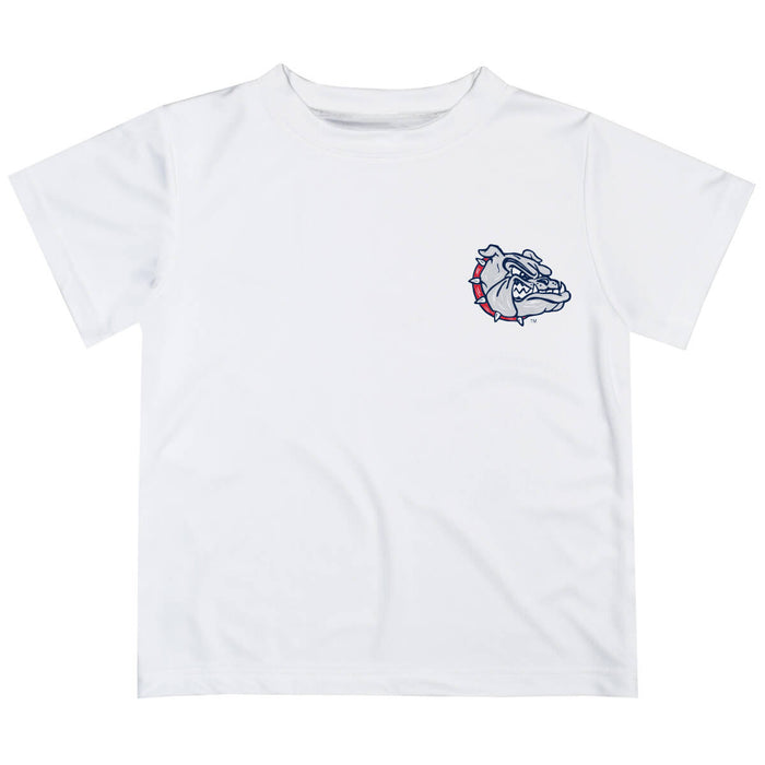 Gonzaga University Bulldogs Zags GU Hand Sketched Vive La Fete Impressions Artwork Boys White Short Sleeve Tee Shirt