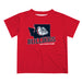 Gonzaga University Bulldogs Zags GU Vive La Fete State Map Red Short Sleeve Tee Shirt