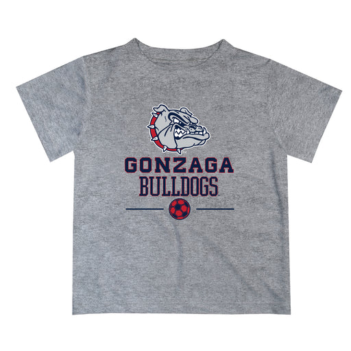 Gonzaga Bulldogs Zags GU Vive La Fete Soccer V1 Heather Gray Short Sleeve Tee Shirt