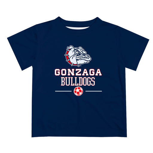 Gonzaga University Bulldogs Zags GU Vive La Fete Soccer V1 Blue Short Sleeve Tee Shirt