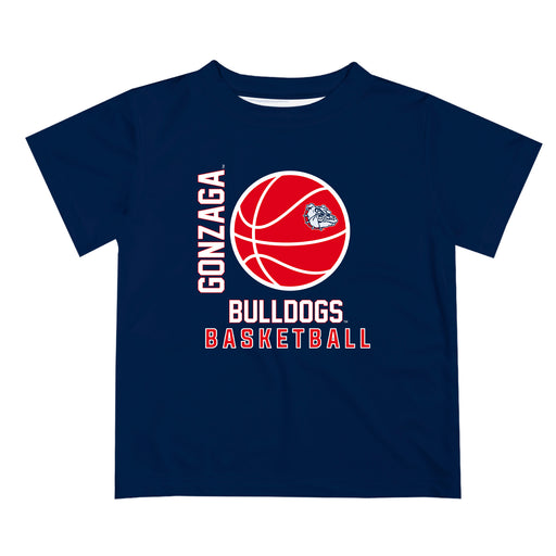 Gonzaga University Bulldogs Zags GU Vive La Fete Basketball V1 Blue Short Sleeve Tee Shirt