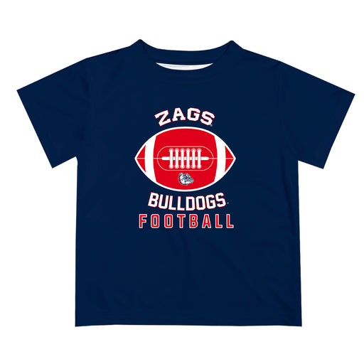 Gonzaga University Bulldogs Zags GU Vive La Fete Football V2 Blue Short Sleeve Tee Shirt