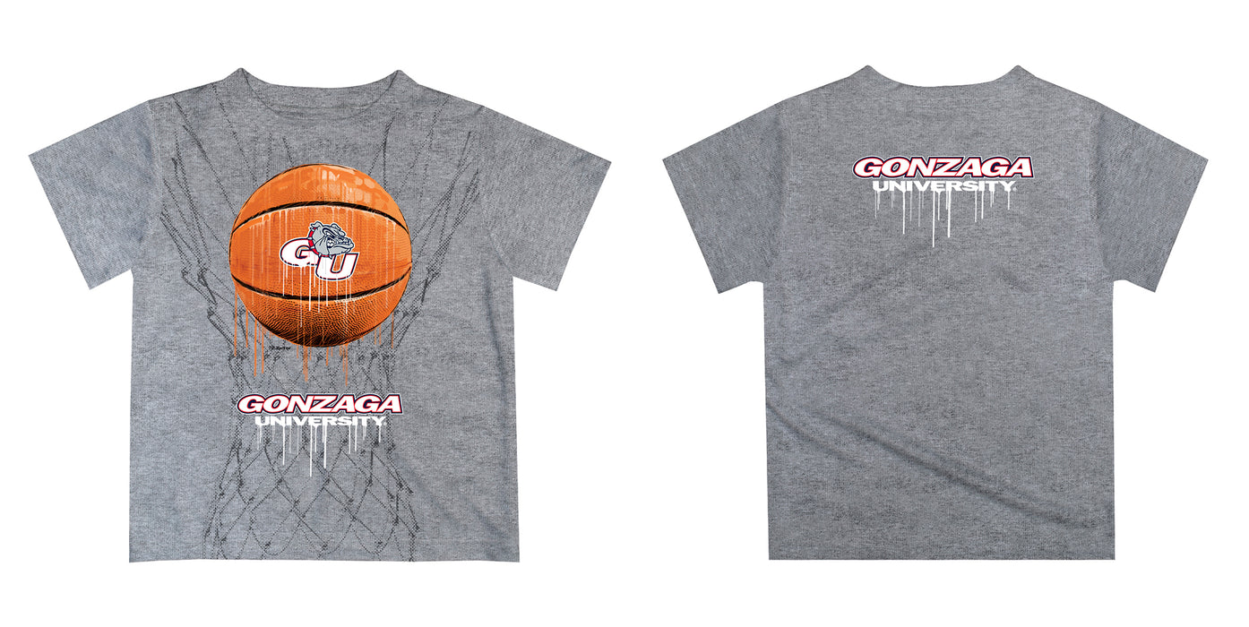 Gonzaga Bulldogs Zags GU Original Dripping Basketball Blue T-Shirt by Vive La Fete - Vive La Fête - Online Apparel Store