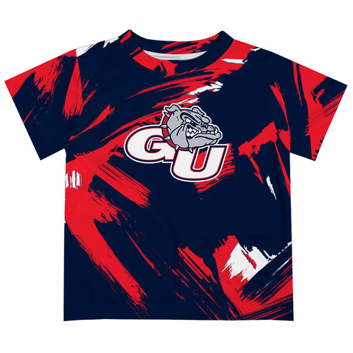 Gonzaga University Bulldogs Zags GU Vive La Fete Boys Game Day Blue Short Sleeve Tee Paint Brush
