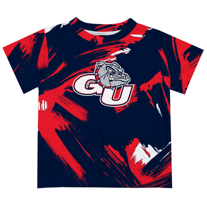 Gonzaga University Bulldogs Zags GU Vive La Fete Boys Game Day Blue Short Sleeve Tee Paint Brush