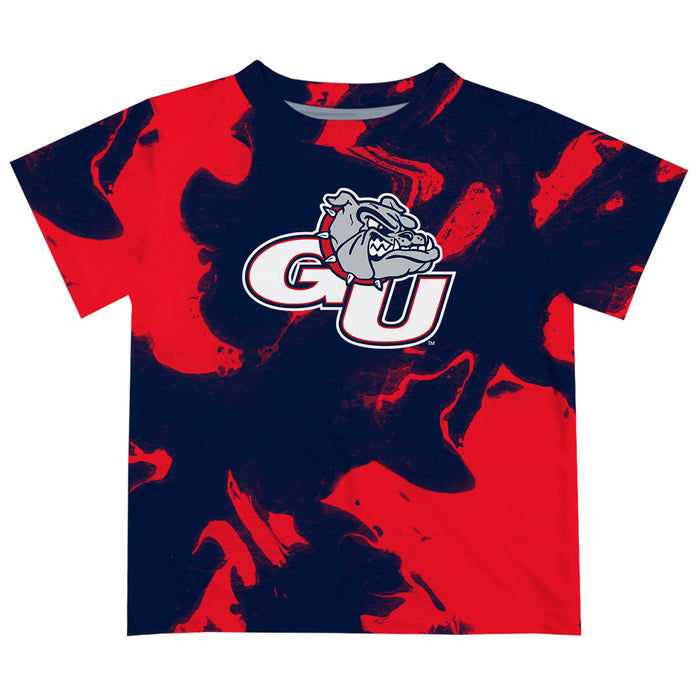 Gonzaga University Bulldogs Zags GU Vive La Fete Marble Boys Game Day Blue Short Sleeve Tee