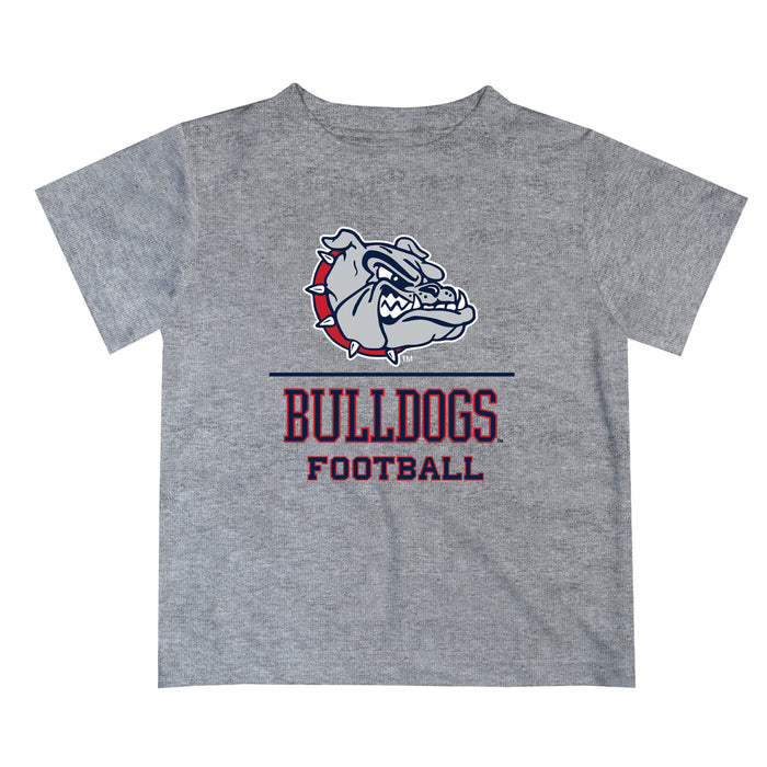 Gonzaga Bulldogs Zags GU Vive La Fete Football V1 Heather Gray Short Sleeve Tee Shirt