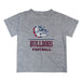 Gonzaga Bulldogs Zags GU Vive La Fete Football V1 Heather Gray Short Sleeve Tee Shirt