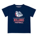 Gonzaga University Bulldogs Zags GU Vive La Fete Football V1 Blue Short Sleeve Tee Shirt