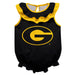 Grambling State Tigers GSU Black Sleeveless Ruffle Onesie Mascot Bodysuit by Vive La Fete