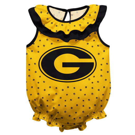 Grambling State Tigers GSU Swirls Gold Sleeveless Ruffle Onesie Logo Bodysuit