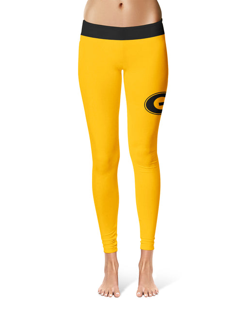 Grambling State Tigers GSU Vive La Fete Game Day Collegiate Logo on Thigh Gold Women Yoga Leggings 2.5 Waist Tights" - Vive La Fête - Online Apparel Store