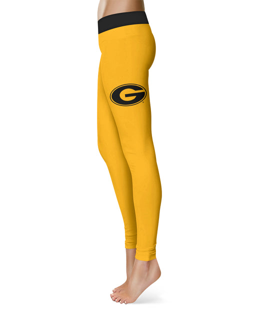 Grambling State Tigers GSU Vive La Fete Game Day Collegiate Logo on Thigh Gold Women Yoga Leggings 2.5 Waist Tights" - Vive La Fête - Online Apparel Store