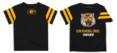 Grambling State Tigers GSU Vive La Fete Boys Game Day Black Short Sleeve Tee with Stripes on Sleeves - Vive La Fête - Online Apparel Store
