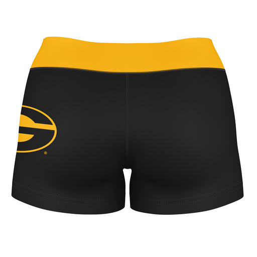 Grambling State Tigers GSU Vive La Fete Logo on Thigh and Waistband Black & Gold Women Booty Workout Shorts 3.75 Inseam" - Vive La Fête - Online Apparel Store