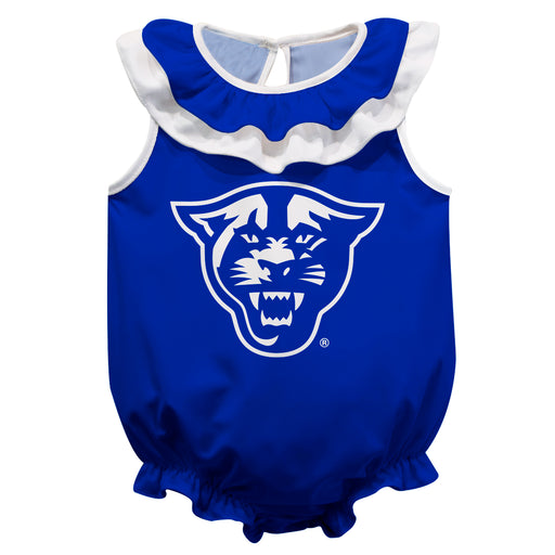 Georgia State Panthers Blue Sleeveless Ruffle Onesie Logo Bodysuit by Vive La Fete