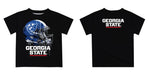 Georgia State Panthers Original Dripping Football Helmet Black T-Shirt by Vive La Fete - Vive La Fête - Online Apparel Store