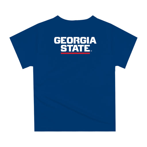 Georgia State Panthers Original Dripping Football Helmet Blue T-Shirt by Vive La Fete - Vive La Fête - Online Apparel Store