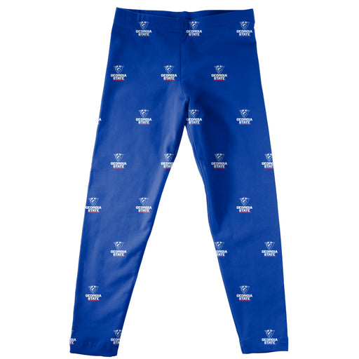 Georgia State University Panthers Leggings Blue All Over Logo - Vive La Fête - Online Apparel Store