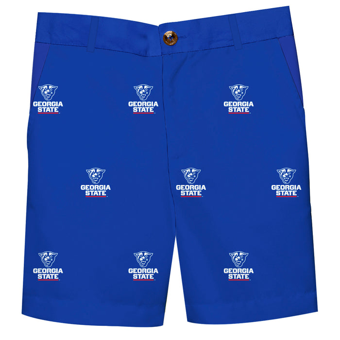 Georgia State University Panthers Structured Short Blue All Over Logo - Vive La Fête - Online Apparel Store