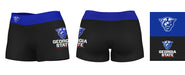 Georgia State Panthers Vive La Fete Logo on Thigh & Waistband Black & Blue Women Yoga Booty Workout Shorts 3.75 Inseam" - Vive La Fête - Online Apparel Store