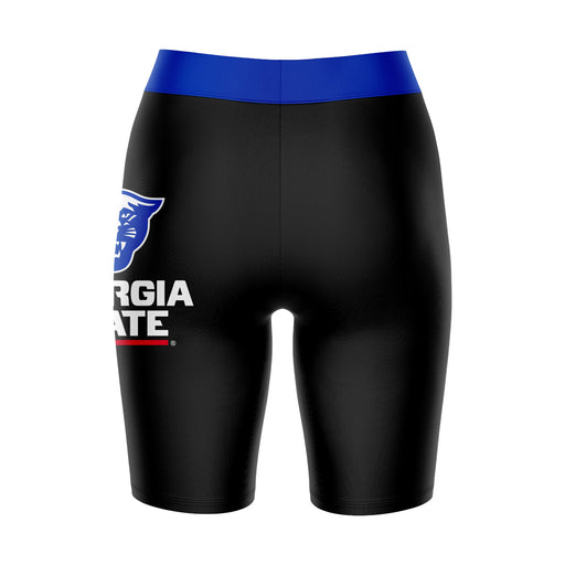 Georgia State Panthers Vive La Fete Game Day Logo on Thigh and Waistband Black and Blue Women Bike Short 9 Inseam" - Vive La Fête - Online Apparel Store