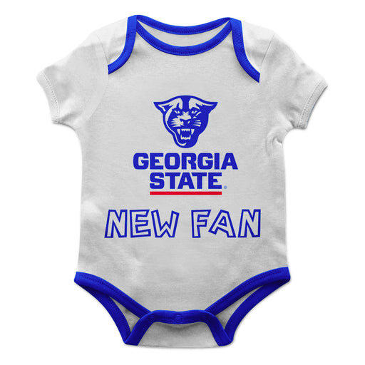 Georgia State Panthers Vive La Fete Infant Game Day White Short Sleeve Onesie New Fan Logo and Mascot Bodysuit