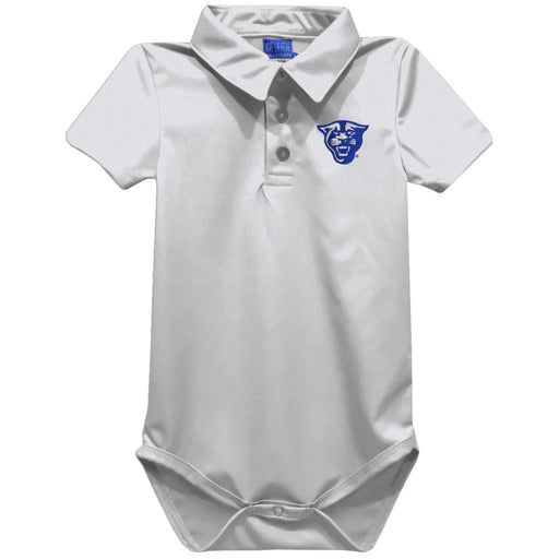 Georgia State Panthers Embroidered White Solid Knit Polo Onesie