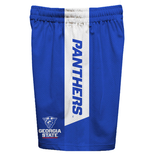 Georgia State Panthers Vive La Fete Game Day Blue Stripes Boys Solid White Athletic Mesh Short - Vive La Fête - Online Apparel Store