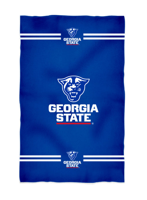 Georgia State Panthers Vive La Fete Game Day Absorbent Premium Blue Beach Bath Towel 31 x 51 Logo and Stripes