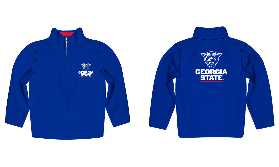 Georgia State Panthers Vive La Fete Game Day Solid White Quarter Zip Pullover Sleeves - Vive La Fête - Online Apparel Store