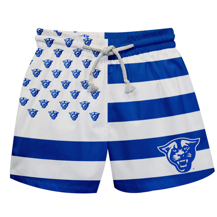 Georgia State Panthers Vive La Fete Game Day Blue White Flag Swimtrunks V1