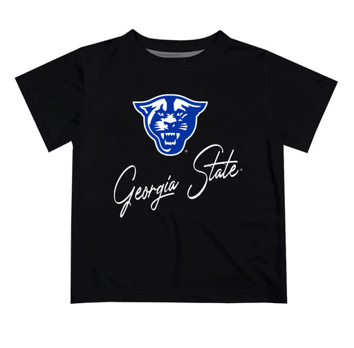 Georgia State Panthers Vive La Fete Script V1 Black Short Sleeve Tee Shirt