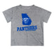 Georgia State Panthers Vive La Fete State Map Heather Gray Short Sleeve Tee Shirt