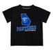 Georgia State Panthers Vive La Fete State Map Black Short Sleeve Tee Shirt