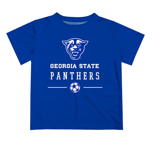 Georgia State Panthers Vive La Fete Soccer V1 Blue Short Sleeve Tee Shirt