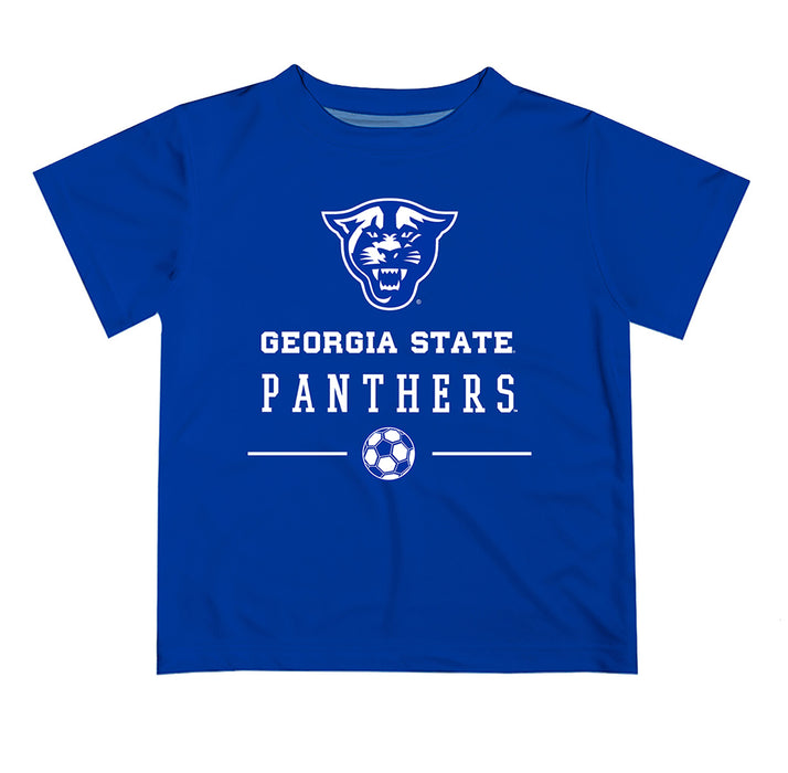 Georgia State Panthers Vive La Fete Soccer V1 Blue Short Sleeve Tee Shirt