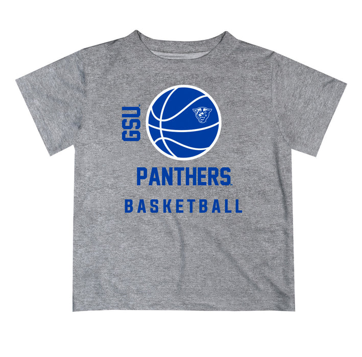 Georgia State Panthers Vive La Fete Basketball V1 Heather Gray Short Sleeve Tee Shirt