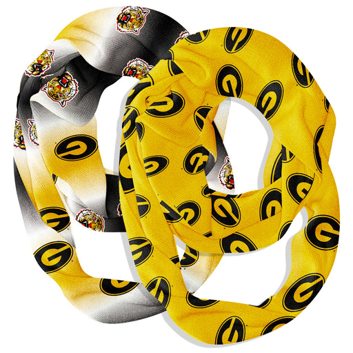 Grambling State Tigers Vive La Fete All Over Logo Collegiate Women Set of 2 Light Weight Ultra Soft Infinity Scarfs