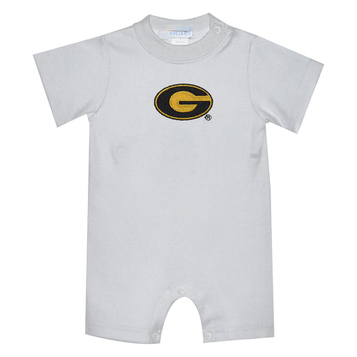 Grambling State Tigers GSU Embroidered White Knit Short Sleeve Boys Romper