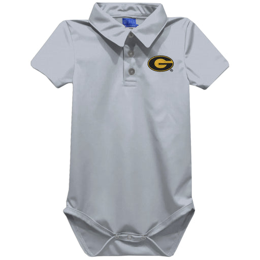 Grambling State Tigers GSU Embroidered Gray Solid Knit Polo Onesie