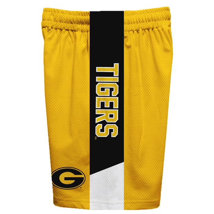 Grambling State Tigers Vive La Fete Game Day Gold Stripes Boys Solid Black Athletic Mesh Short - Vive La Fête - Online Apparel Store