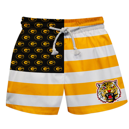 Grambling State Tigers Vive La Fete Game Day Gold White Black Flag Swimtrunks V1