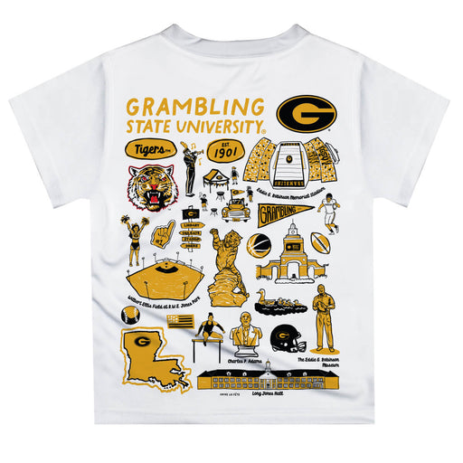 Grambling State Tigers GSU Hand Sketched Vive La Fete Impressions Artwork Boys Black Short Sleeve Tee Shirt - Vive La Fête - Online Apparel Store