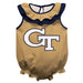 Georgia Tech Yellow Jackets Gold Sleeveless Ruffle Onesie Logo Bodysuit by Vive La Fete