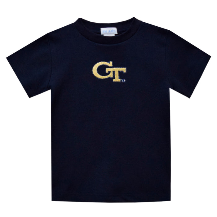 Georgia Tech Embroidered Navy Knit Short Sleeve Boys Tee Shirt - Vive La Fête - Online Apparel Store