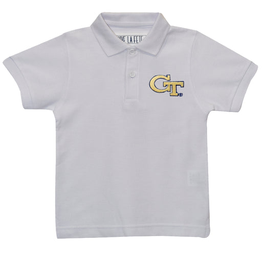 Georgia Tech Embroidered White Short Sleeve Polo Box Shirt - Vive La Fête - Online Apparel Store