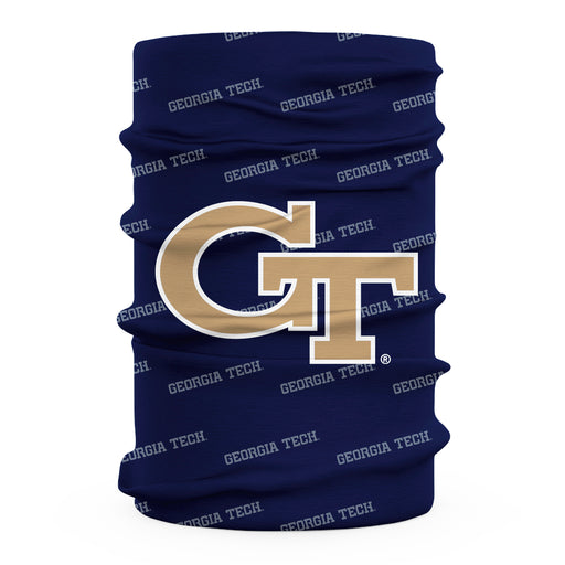 Georgia Tech Yellow Jackets Neck Gaiter Blue All Over Logo - Vive La Fête - Online Apparel Store