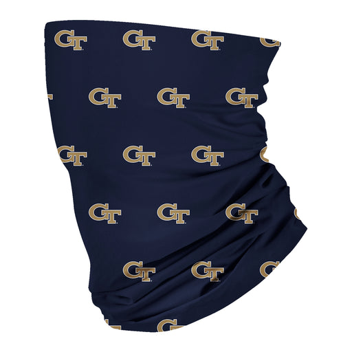 Georgia Tech Yellow Jackets All Over Logo Game Day Collegiate Face Cover Soft 4-Way Stretch Two Ply Neck Gaiter - Vive La Fête - Online Apparel Store