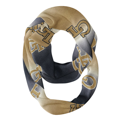 Georgia Tech Yellow Jackets Vive La Fete All Over Logo Game Day Collegiate Women Ultra Soft Knit Infinity Scarf